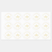 Elegant Simple White & Gold Monogram Waterdicht Labels (Vel)
