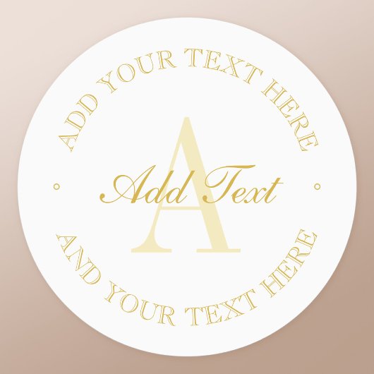 Elegant Simple White & Gold Monogram Waterdicht Labels