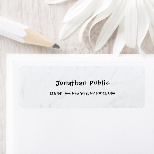 Elegant Simple White Marble Professional-Sjabloon Etiket (Insitu)