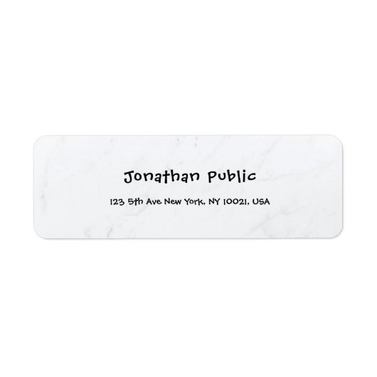 Elegant Simple White Marble Professional-Sjabloon Etiket (Voorkant)