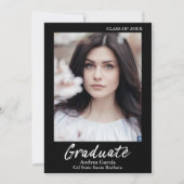 Elegant Simple White Text Overlay Afstuderen Foto Aankondiging (Voorkant)