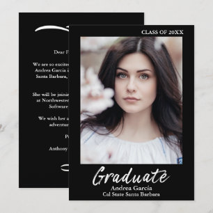 Elegant Simple White Text Overlay Afstuderen Foto Aankondiging