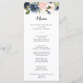 Elegant Simple Winter Floral Calligraphy Dinner Menu (Voorkant)