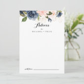 Elegant Simple Winter Floral Calligraphy Wedding Advieskaart (Staand voorkant)