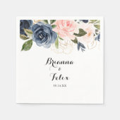 Elegant Simple Winter Floral Calligraphy Wedding Servet (Voorkant)