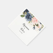 Elegant Simple Winter Floral Calligraphy Wedding Servet (Hoek)