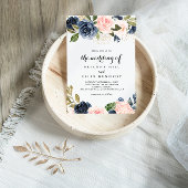 Elegant Simple Winter Floral De bruiloft van het h Kaart