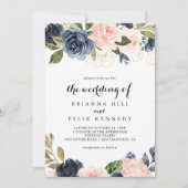 Elegant Simple Winter Floral De bruiloft van het h Kaart (Voorkant)