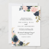 Elegant Simple Winter Floral Traditional Wedding Kaart (Voorkant)