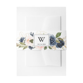 Elegant Simple Winter Floral Wedding Invitation Uitnodigingen Wikkel