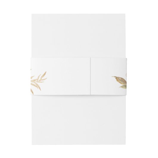 Elegant Simple Winter Floral Wedding Invitation Uitnodigingen Wikkel (Achterkant Voorbeeld)