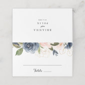 Elegant Simple Winter Floral Wedding Place Card Plaatskaartje (Buitenkant ongevouwen)