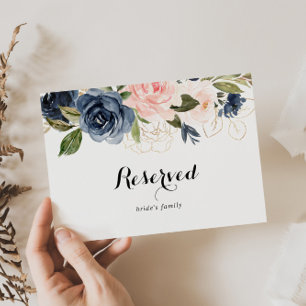 Elegant Simple Winter Floral Wedding Reserved Sign
