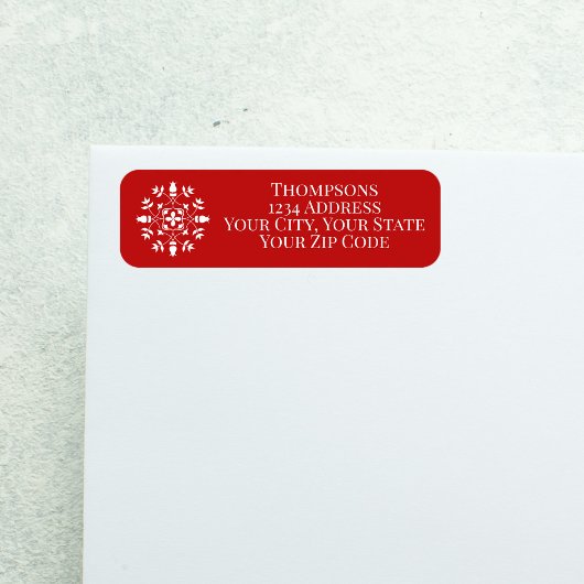 Elegant Simple Winter Snowflake Mailing Etiket