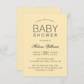 Elegant Simple Yellow Neutral Modern Baby shower Kaart (Voorkant / Achterkant)
