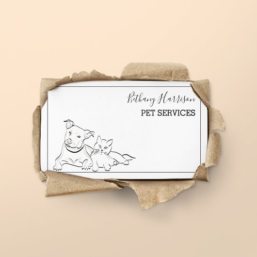 Elegant Simplistic Pet Services Visitekaartje