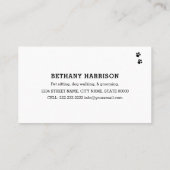 Elegant Simplistic Pet Services Visitekaartje (Achterkant)