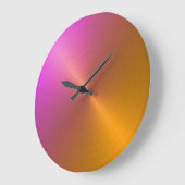 Elegant Sinaasappel aan Roze Ombre Gradiënt Grote Klok (Hoek)