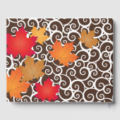 Elegant Sinaasappel Autumn Leaves Wedding Monogram Gastenboek (Achterkant)