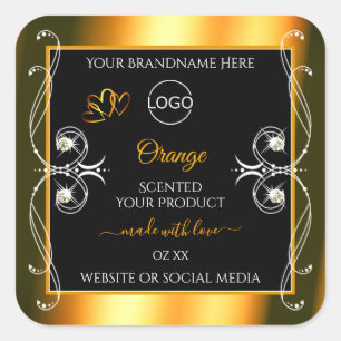 Elegant Sinaasappel Black Glamour Product Labels L