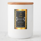 Elegant Sinaasappel Black Glamour Product Labels L Voedselcontainer Etiket (Voorkant)