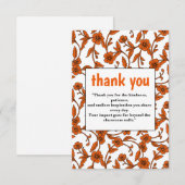 Elegant Sinaasappel Bloemen Dank u kaart (Voorkant / Achterkant)