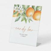 Elegant Sinaasappel Bloemen Snoep Bar Reclamebord Met Voetstuk (Voorkant)