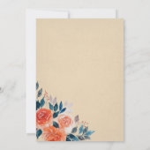 Elegant Sinaasappel Bloemen Waterverf Bruiloft Kaart (Achterkant)