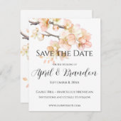 Elegant Sinaasappel bloesems elegant script Save The Date (Voorkant / Achterkant)