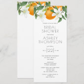 Elegant Sinaasappel Blossom Foliage Vrijgezellenfe Kaart (Voorkant / Achterkant)