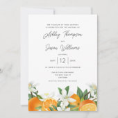 Elegant Sinaasappel Blossom Foliage Wedding Kaart (Voorkant)