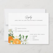 Elegant Sinaasappel Blossom Foliage Wedding Reply  Kaart (Voorkant)