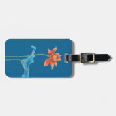 Elegant Sinaasappel & Blue Lotus Flower Bagagelabel (Voorkant horizontaal)