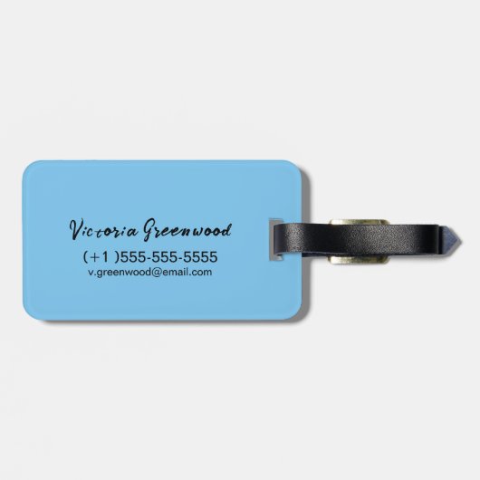 Elegant Sinaasappel & Blue Lotus Flower Bagagelabel (Achterkant horizontaal)