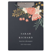 Elegant Sinaasappel Blush Black Green Ambrosia Flo Klembord (Voorkant)