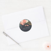 Elegant Sinaasappel Blush Black Green Ambrosia Flo Ronde Sticker (Envelop)