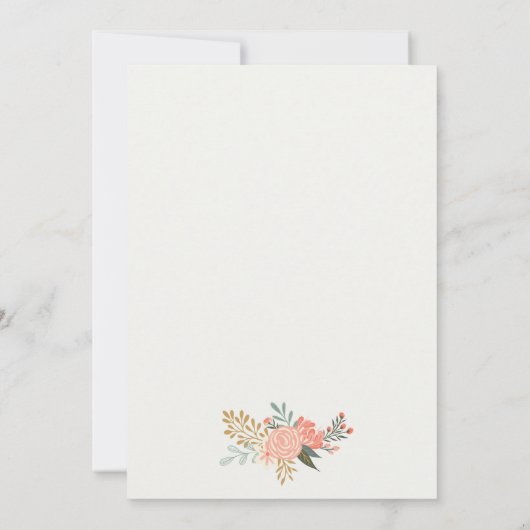 Elegant Sinaasappel Blush Green Ambrosia Floral Lo Notitiekaartje (Achterkant)