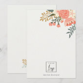 Elegant Sinaasappel Blush Green Ambrosia Floral Lo Notitiekaartje (Voorkant / Achterkant)