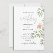 Elegant Sinaasappel Blush Rozen Waterverf Kaart (Voorkant)