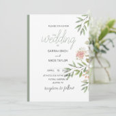 Elegant Sinaasappel Blush Rozen Waterverf Kaart (Staand voorkant)