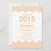 Elegant Sinaasappel Chevron Graduation Party Invit Kaart (Voorkant)