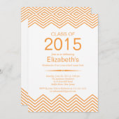 Elegant Sinaasappel Chevron Graduation Party Invit Kaart (Voorkant / Achterkant)