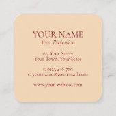Elegant Sinaasappel & Crème Floral Visitekaartje (Achterkant)
