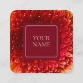 Elegant Sinaasappel & Crème Floral Visitekaartje (Voorkant)