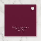 Elegant Sinaasappel Dahlias Flowers Burgundy Dank Bedankjes Labels (Achterkant)