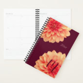 Elegant Sinaasappel Dahlias Flowers Burgundy Monog Planner (Display)