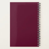 Elegant Sinaasappel Dahlias Flowers Burgundy Monog Planner (Achterkant)