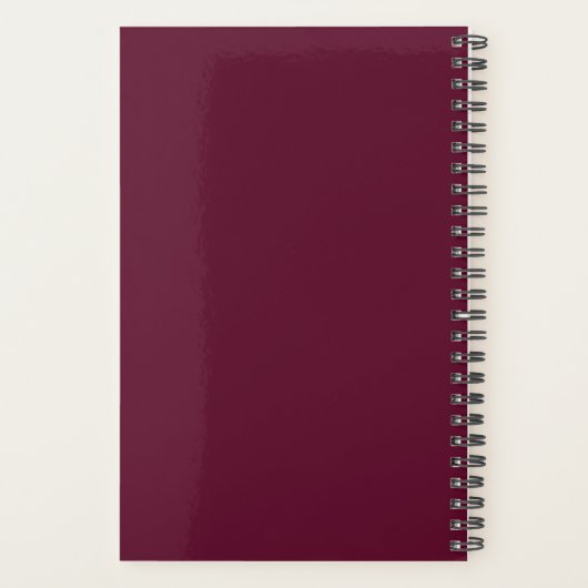 Elegant Sinaasappel Dahlias Flowers Burgundy Monog Planner (Achterkant)