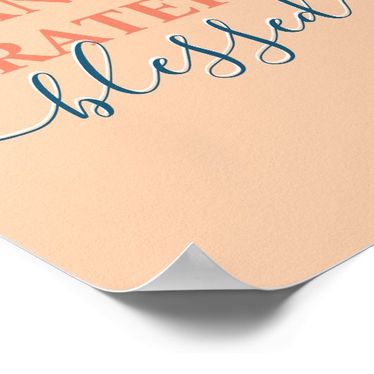 Elegant sinaasappel dankbaar bedankt gezegend poster (Hoek)