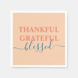 Elegant sinaasappel dankbaar bedankt gezegend servet